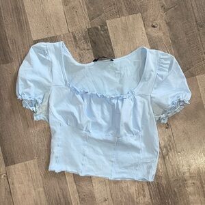 Light blue crop top